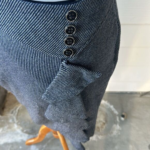 COPY - Eva Franca French Designer Wool Pinstripe Skirt - Picture 2 of 11